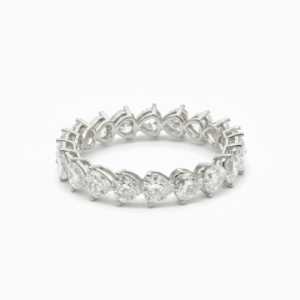 2.43 Carat Lab-Grown Heart Diamond Eternity Ring in 9K White Gold