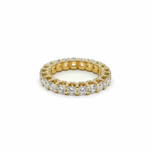 3.30 Carat Lab-Grown Round Diamond Eternity Ring in 14K Yellow Gold