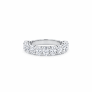 3.33 Carat Lab-Grown Cushion Diamond Half Eternity Ring in 9K White Gold