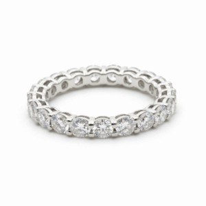 3.37 Carat Lab-Grown Round Cut Diamond Ring in 9K White Gold