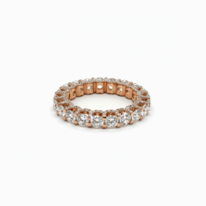 3.40 Carat Lab-Grown Round Diamond Eternity Ring in 14K Yellow Gold