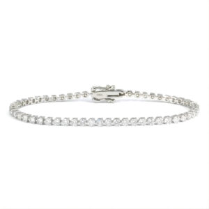 3.55 Carat Lab-Grown Round Diamond Tennis Bracelet in 18K White Gold