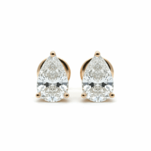 4.10 Carat Lab-Grown Pear Diamond Solitaire Stud Earrings in 14K Yellow Gold