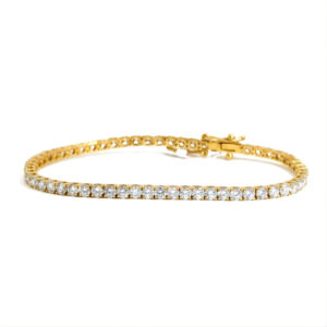5.11 Carat Lab-Grown Round Brilliant Diamond Tennis Bracelet in 14K Yellow Gold