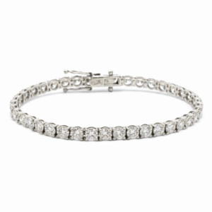 8.44 Carat Lab-Grown Round Diamond Tennis Bracelet in 18K White Gold