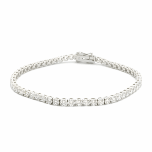 9.20 Carat Lab-Grown Round Diamond Tennis Bracelet in 18K White Gold