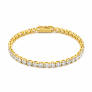 9.36 Carat Lab-Grown Round Diamond Tennis Bracelet in 9K Yellow Gold