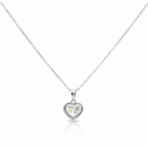 1.00 Carat Heart Lab-Grown Diamond Solitaire Pendant in 14K White Gold