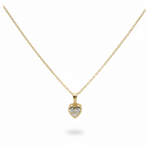 1.02 Carat Heart Lab-Grown Diamond Solitaire Pendant in 14K Yellow Gold