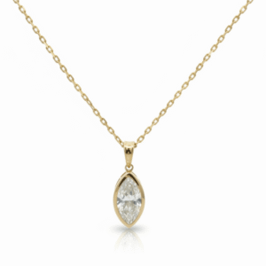 1.03 Carat Marquise Lab-Grown Diamond Solitaire Pendant in 14K Yellow Gold
