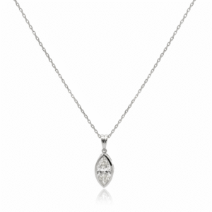 3.02 Carat Marquise Lab-Grown Diamond Solitaire Pendant in 14K White Gold