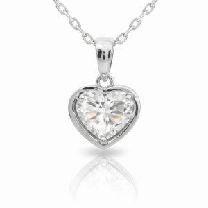 3.03 Carat Heart Lab-Grown Diamond Solitaire Pendant in 14K White Gold