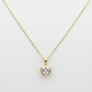 3.03 Carat Heart Lab-Grown Diamond Solitaire Pendant in 14K Yellow Gold