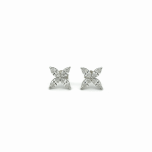3.31 Carat Lab-Grown Marquise Diamond Stud Earrings in 14K White Gold