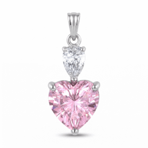 9.42 Carat Multi Cut Lab-Grown Diamond Solitaire Chain Pendant in 10K White Gold
