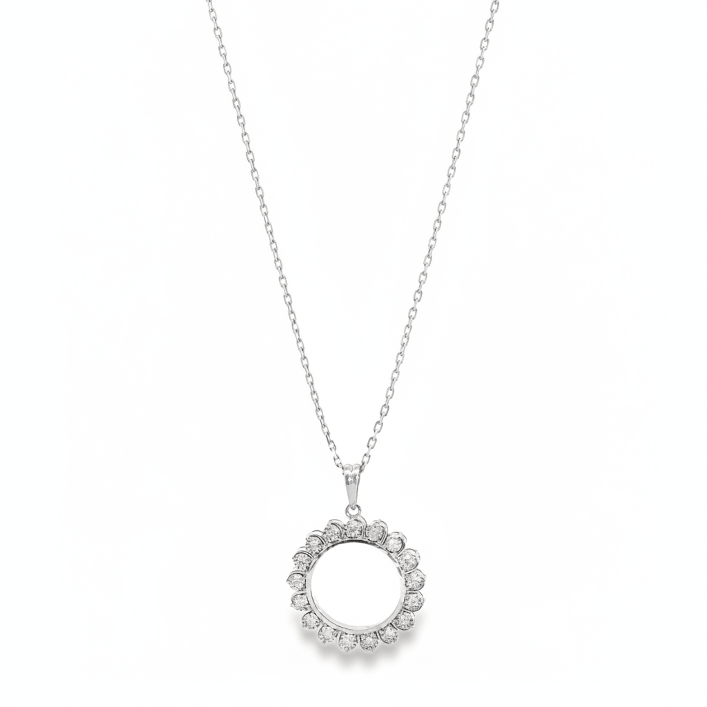 0.21 Carat Round Lab-Grown Diamond Solitaire Pendant in 10K White Gold (2)
