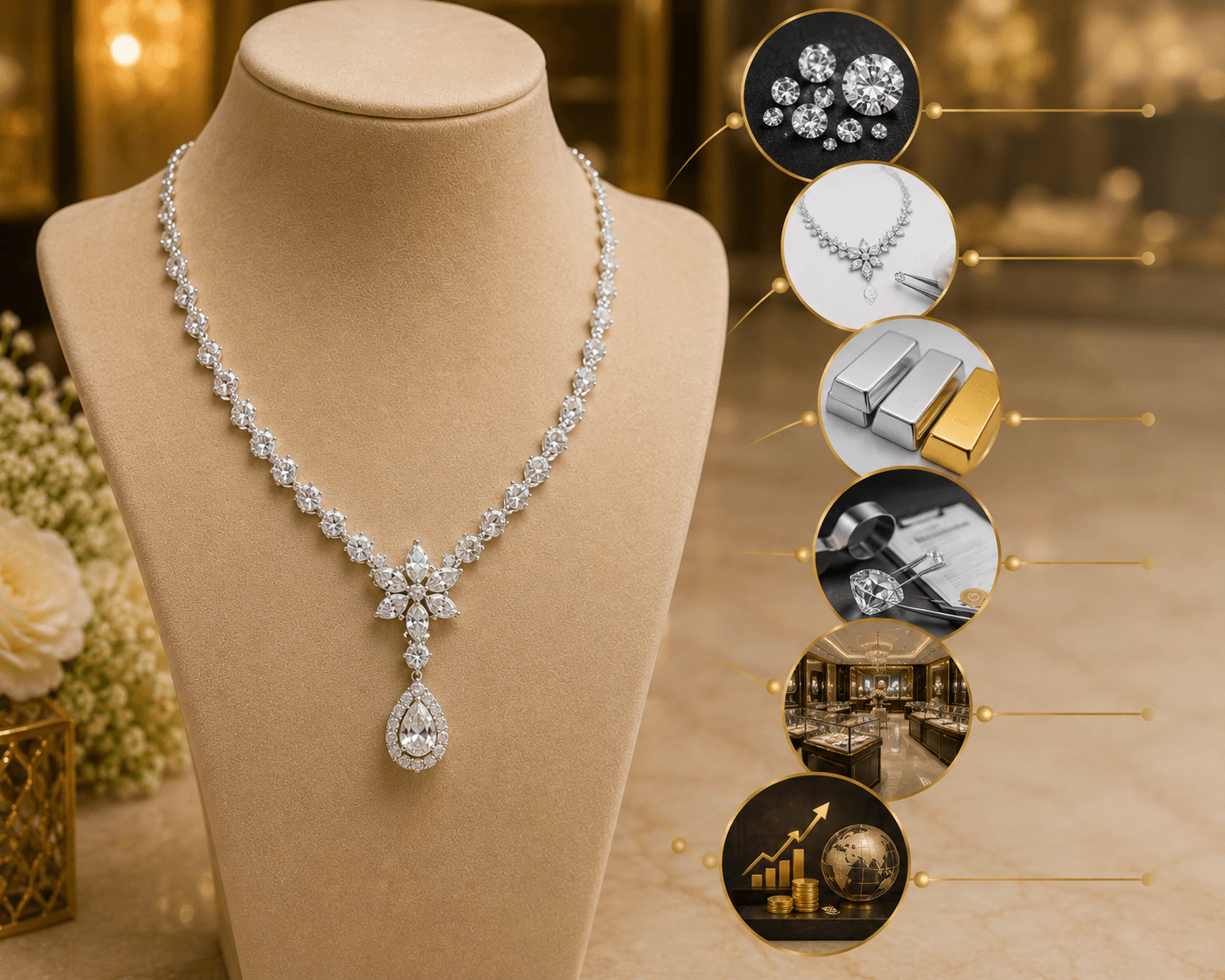 Diamond necklace gift ideas for women in Dubai