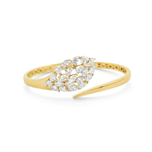 3.82 Carat Lab-Grown Pear Diamond Bangle in 9K Yellow Gold