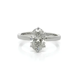2.06 Carat Lab-Grown Oval Diamond Engagement Ring Platinum