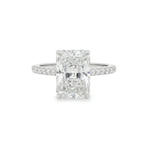 4.04 Carat Lab-Grown Radiant Cut Diamond Engagement Ring in 18K White Gold