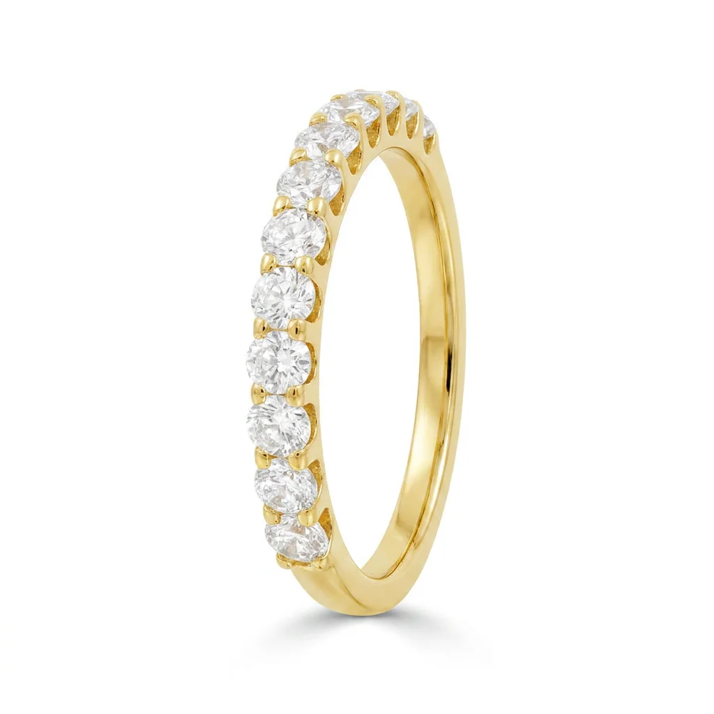 0.92 Carat Lab-Grown Oval Diamond Eternity Ring in 9K Yellow Gold (1)